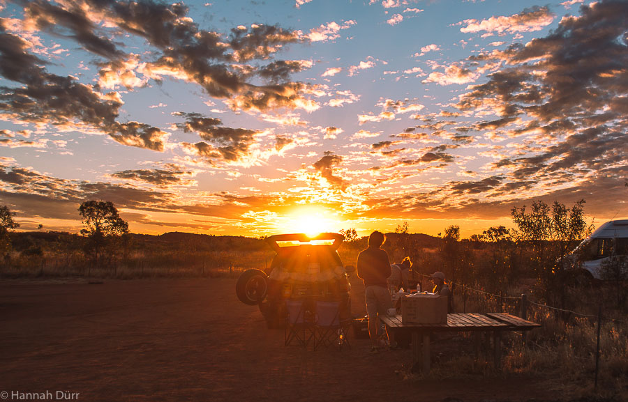 Roadtrip durchs Outback Sonnenuntergang